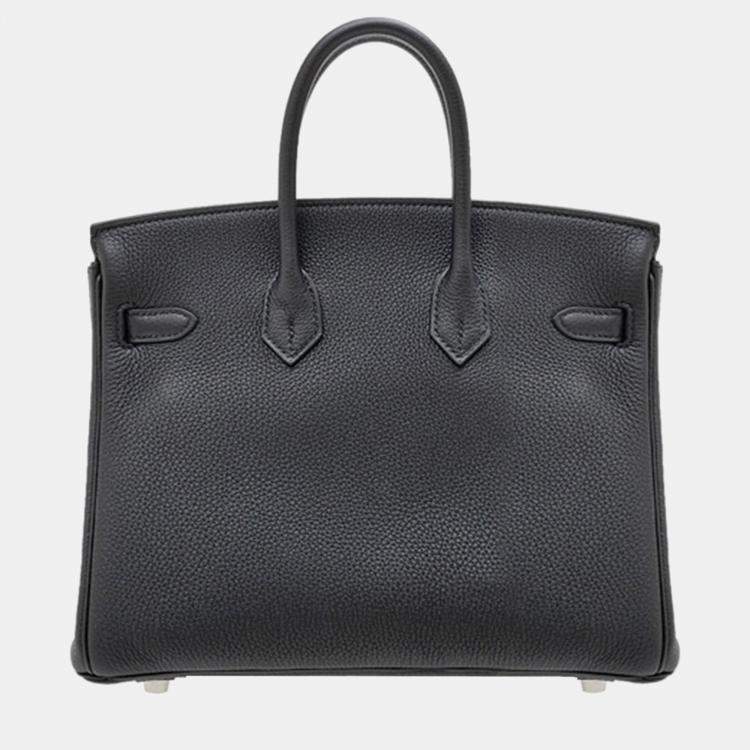 Pre Owned Hermes Black Togo Leather Birkin 25 Bag