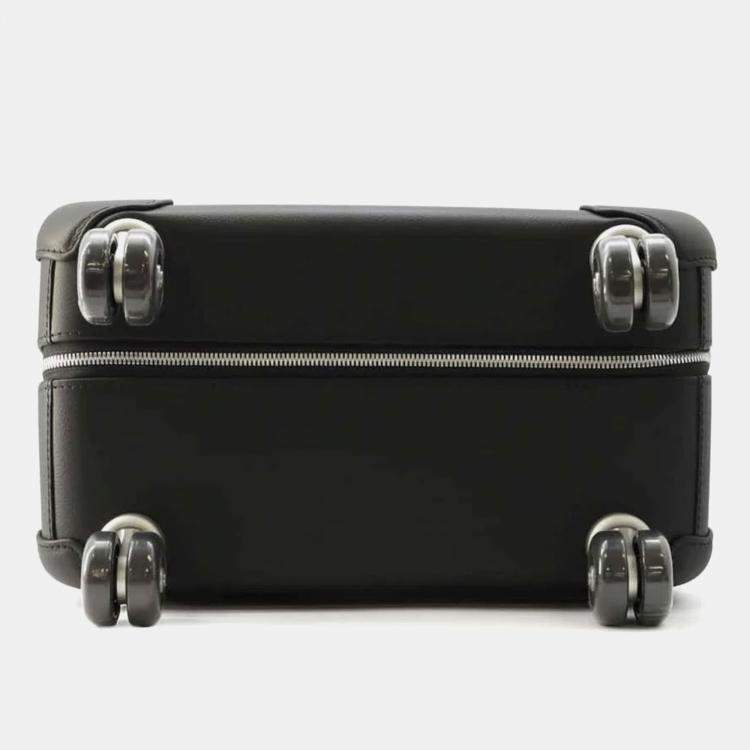 Pre Owned Hermes Black/Multicolor Toile H, Plume Taurillon, Legat Rolling Mobility Suitcase 