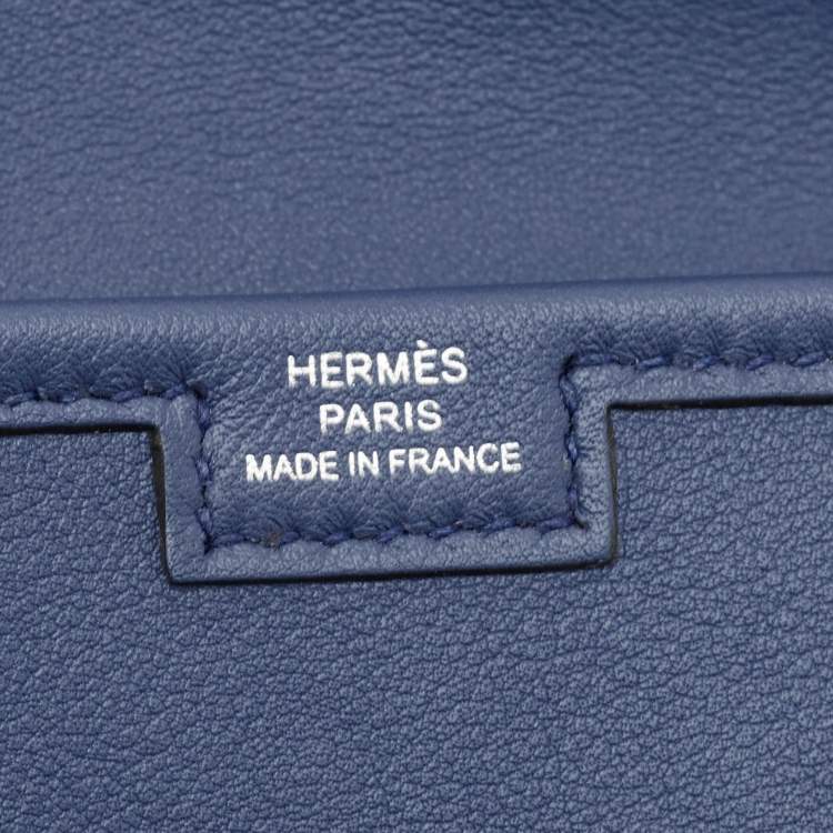 Pre Owned Hermès Bleu Agate Swift Leather Elan Jige 29 Clutch