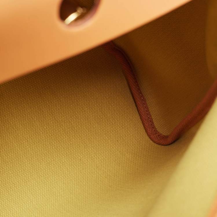 Pre Owned Hermès Ginger/Naturel Toile and Vache Hunter Herbag Zip 31 Bag