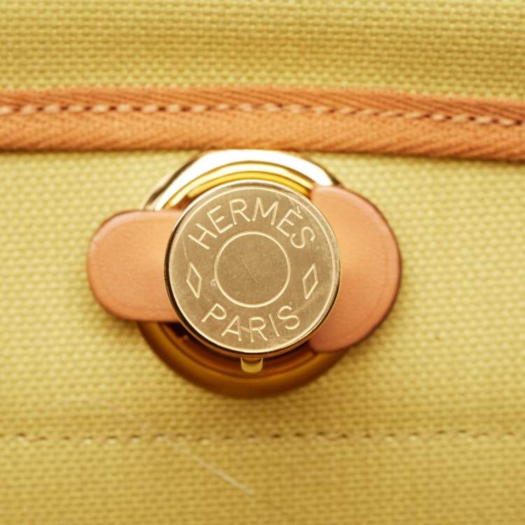 Pre Owned Hermès Ginger/Naturel Toile and Vache Hunter Herbag Zip 31 Bag