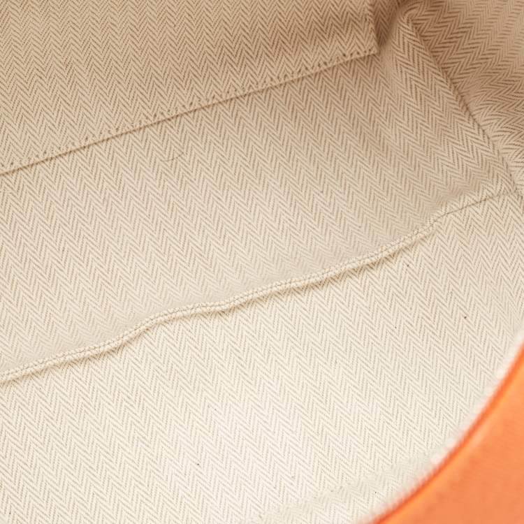 Pre Owned Hermès Orange/Rouge H Canvas Large Bride-a-Brac Pouch