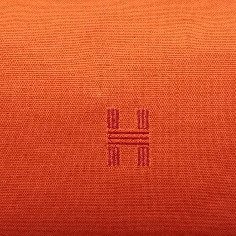 Pre Owned Hermès Orange/Rouge H Canvas Large Bride-a-Brac Pouch