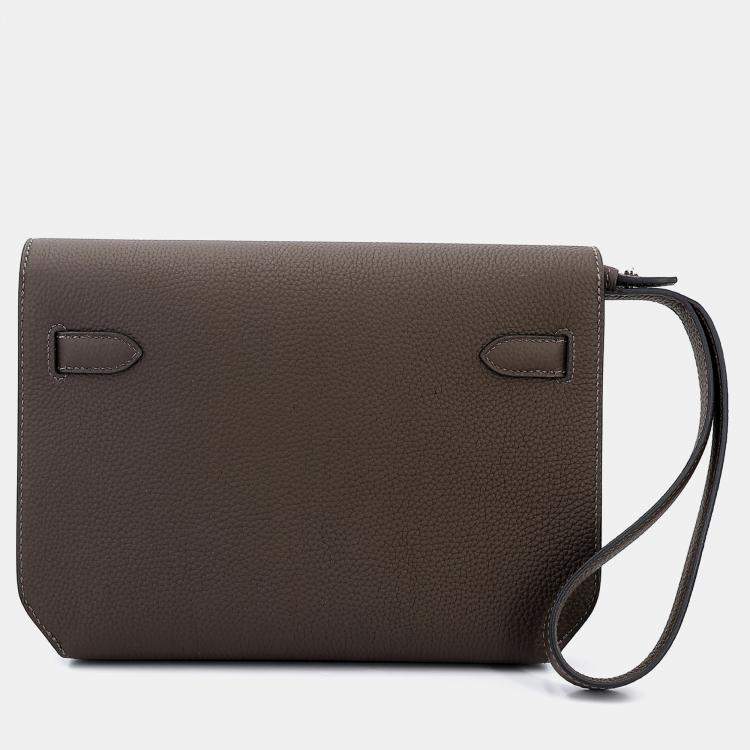 Pre Owned Hermes Ecorce Togo Kelly Depeches 25 Handbag