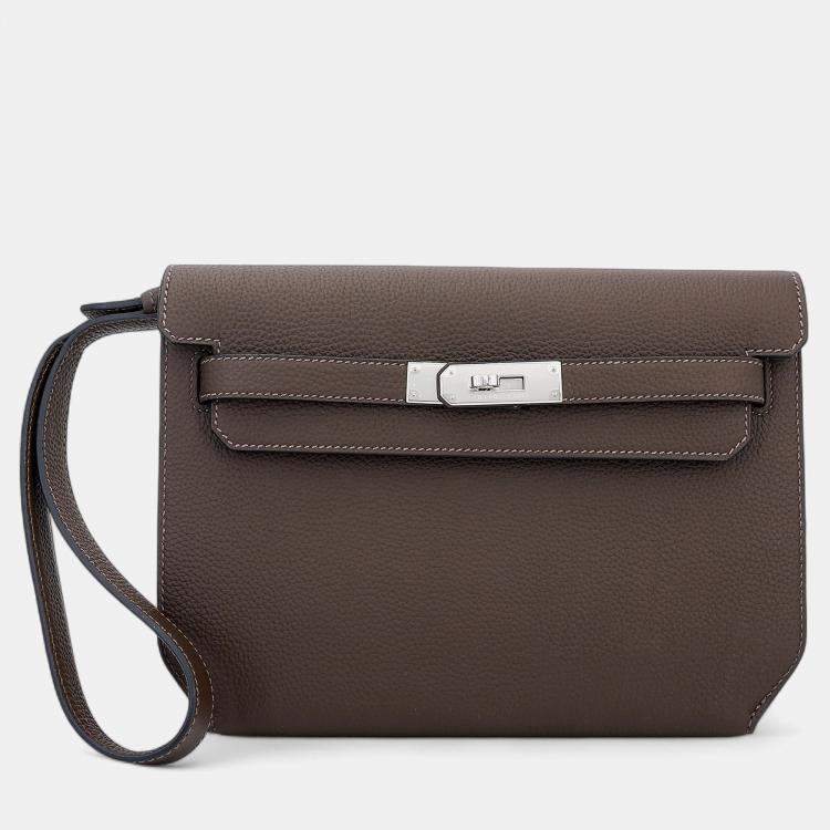 Pre Owned Hermes Ecorce Togo Kelly Depeches 25 Handbag