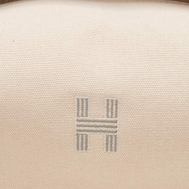 Pre Owned Hermes Beige Canvas Small Bride-a-Brac Case Pouch