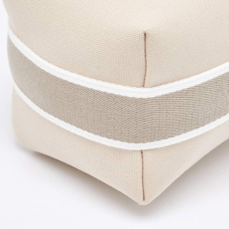Pre Owned Hermes Beige Canvas Small Bride-a-Brac Case Pouch