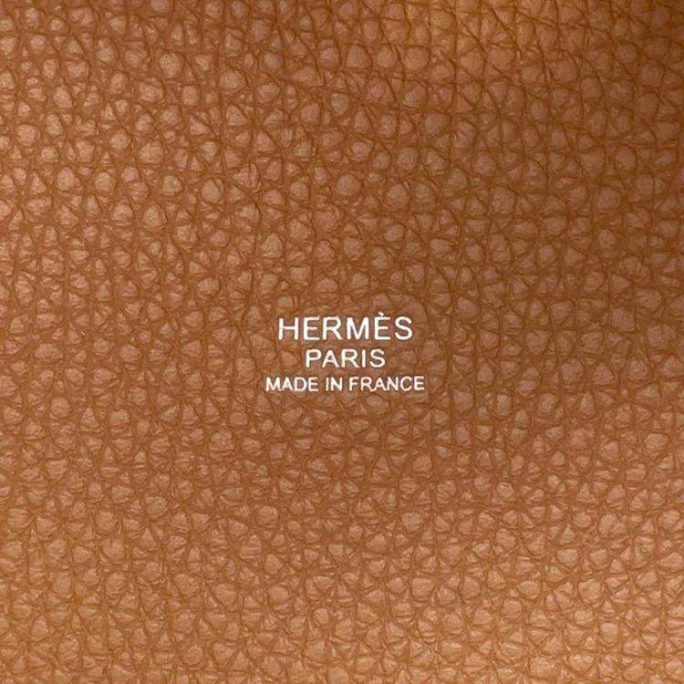 Pre Owned Hermes Gold Taurillon Clemence Picotin Lock 22 Handbag