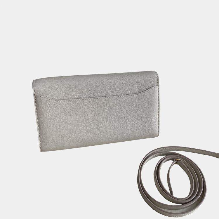 Pre Owned Hermes Constance To Go Glacier White Evercolor Bag