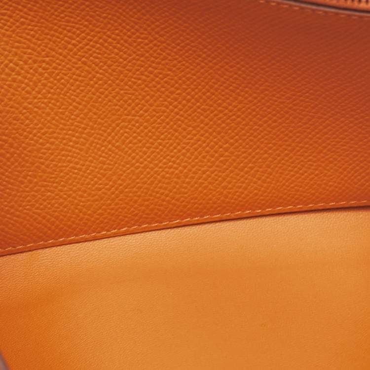 Pre Owned Hermès Orange Epsom Leather Constance To Go Wallet