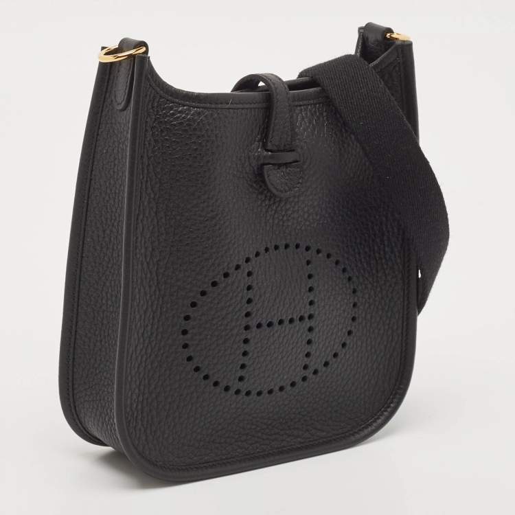 Pre Owned Hermès Noir Taurillon Clemence Leather Evelyne TPM Bag