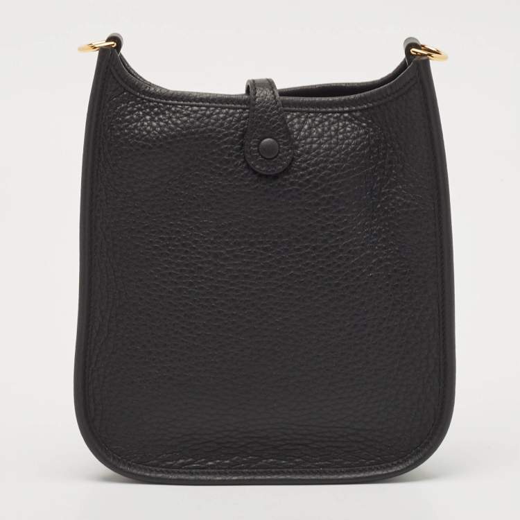 Pre Owned Hermès Noir Taurillon Clemence Leather Evelyne TPM Bag