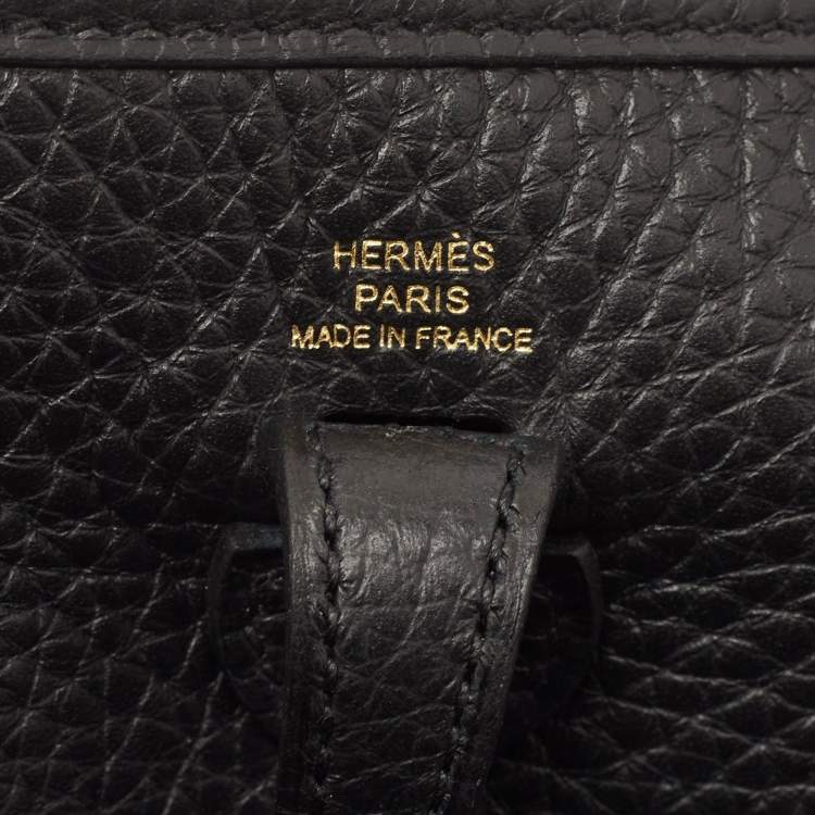 Pre Owned Hermès Noir Taurillon Clemence Leather Evelyne TPM Bag