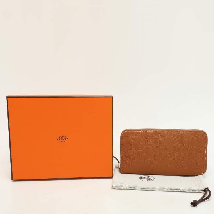 Pre Owned Hermès Sesame Epsom Leather Silk'In Classique Long Wallet