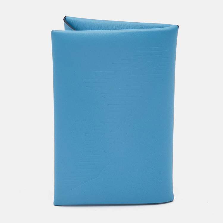 Pre Owned Hermès Celeste Swift Leather Calvi Tattoo Card Holder