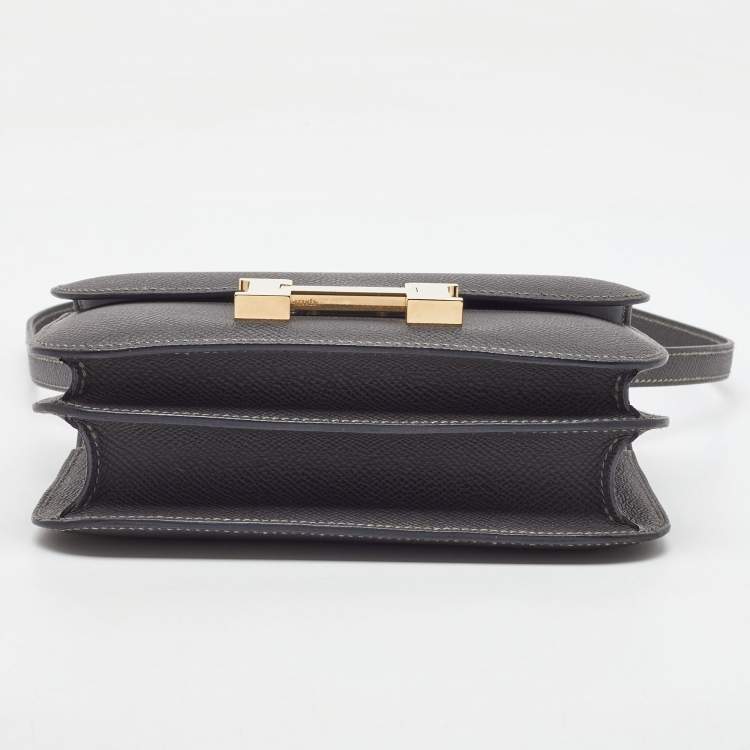 Pre Owned Hermes Graphite Epsom Leather Constance III Mini Miroir Bag