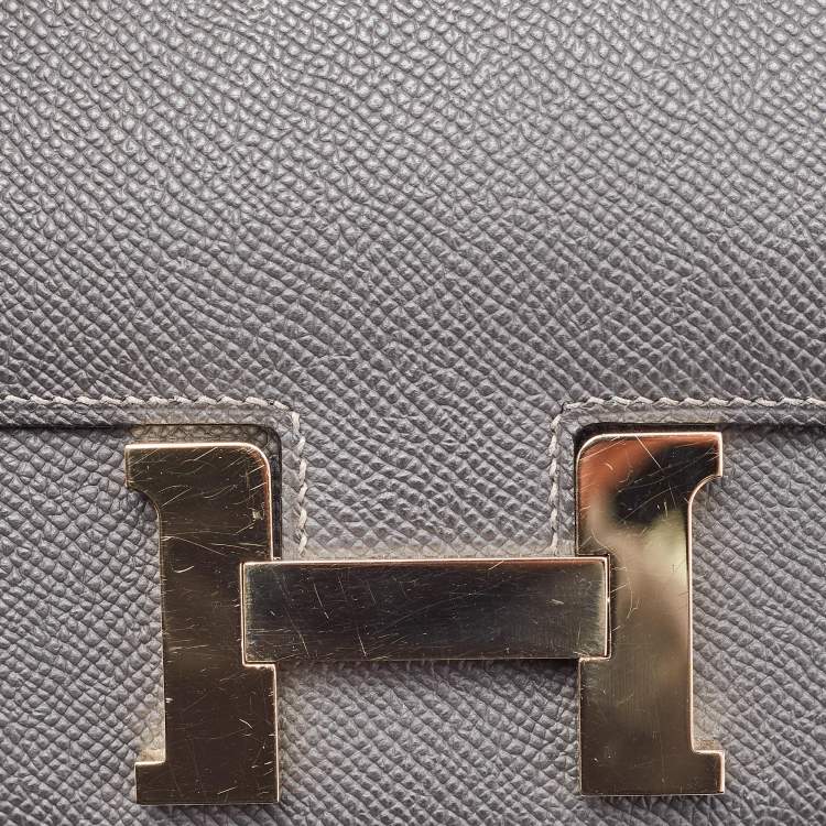 Pre Owned Hermes Graphite Epsom Leather Constance III Mini Miroir Bag