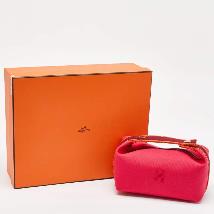 Pre Owned Hermes Hibiscus Canvas Small Bride-a-Brac Pouch