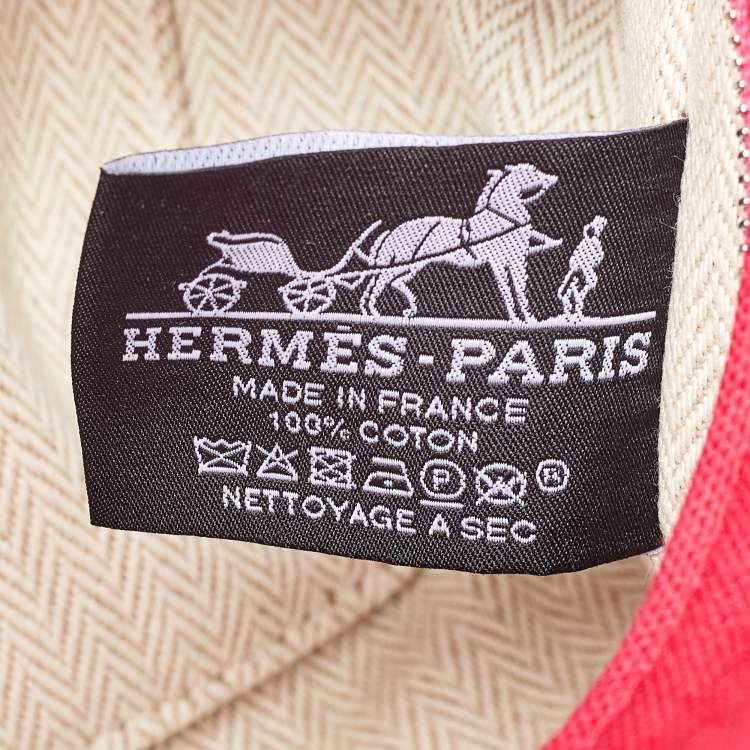 Pre Owned Hermes Hibiscus Canvas Small Bride-a-Brac Pouch