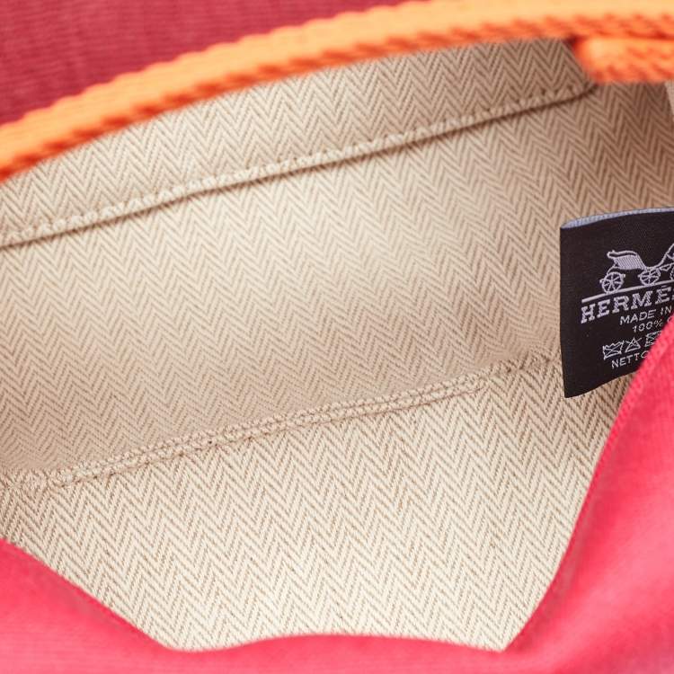 Pre Owned Hermes Hibiscus Canvas Small Bride-a-Brac Pouch