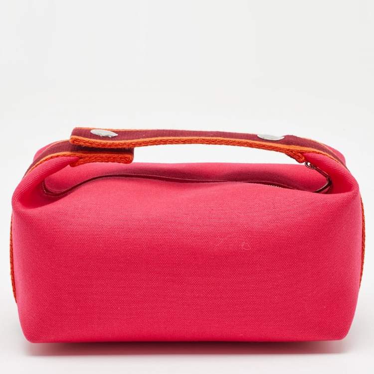 Pre Owned Hermes Hibiscus Canvas Small Bride-a-Brac Pouch
