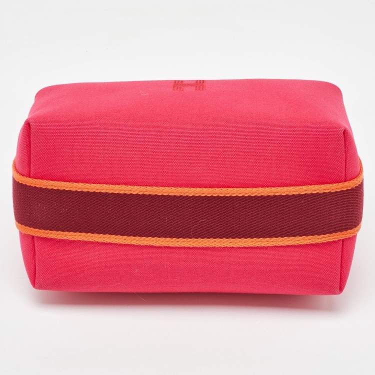 Pre Owned Hermes Hibiscus Canvas Small Bride-a-Brac Pouch