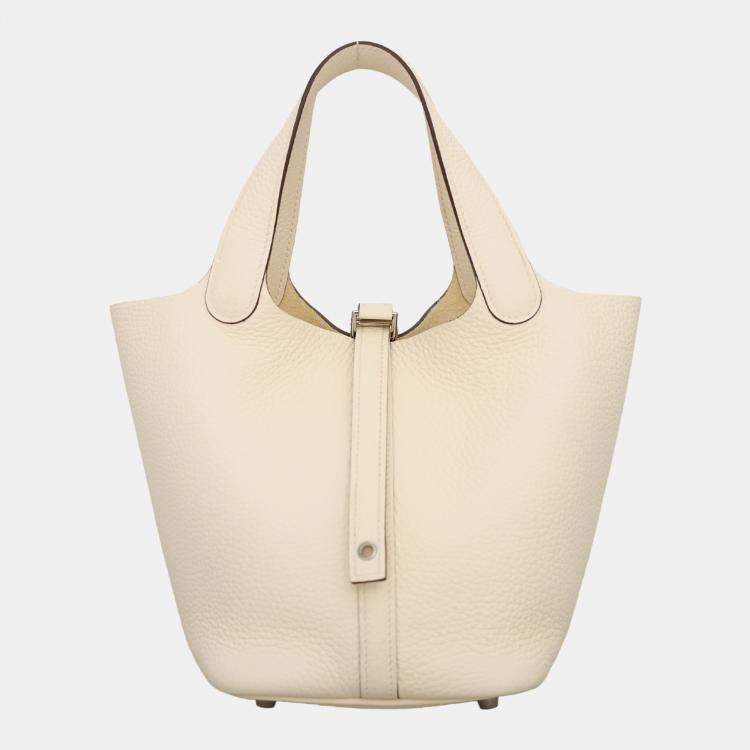 Pre Owned Hermes Nata Clemence Leather Picotin Lock 18 Bag