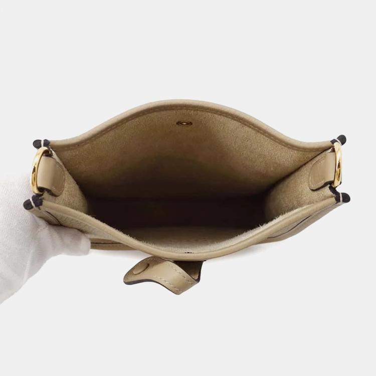 Pre Owned Hermes Trench Taurillon Clemence Leather Evelyne Long TPM Shoulder Bag