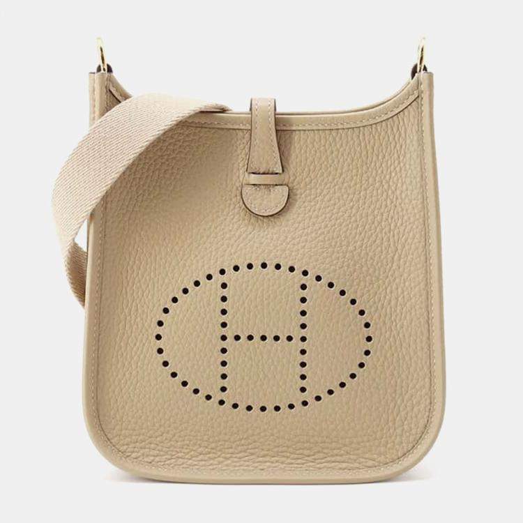 Pre Owned Hermes Trench Taurillon Clemence Leather Evelyne Long TPM Shoulder Bag