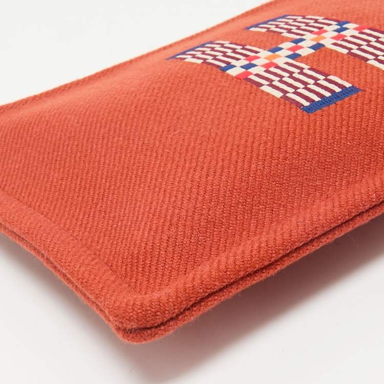 Pre Owned Hermes Tomette Wool Small Flat H Natte Case