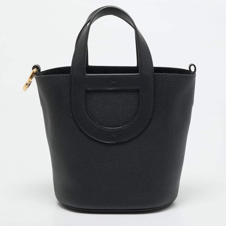 Pre Owned Hermes Noir Taurillon Clemence and Swift Leather In The Loop 18 Bag