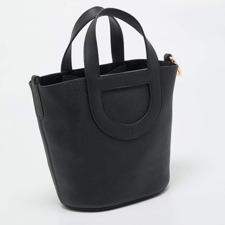 Pre Owned Hermes Noir Taurillon Clemence and Swift Leather In The Loop 18 Bag