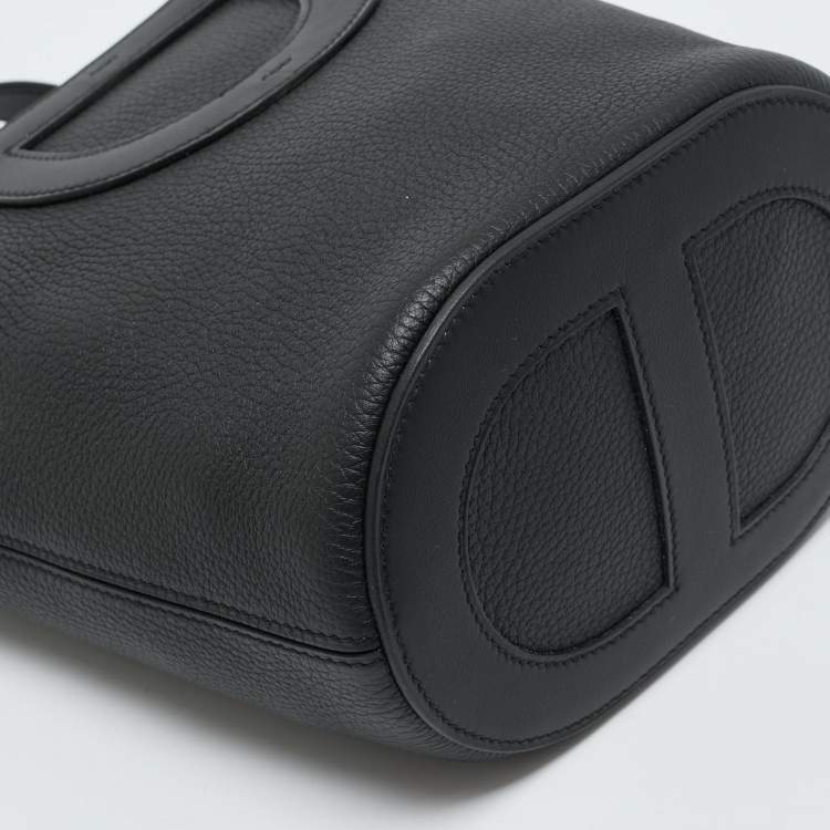 Pre Owned Hermes Noir Taurillon Clemence and Swift Leather In The Loop 18 Bag