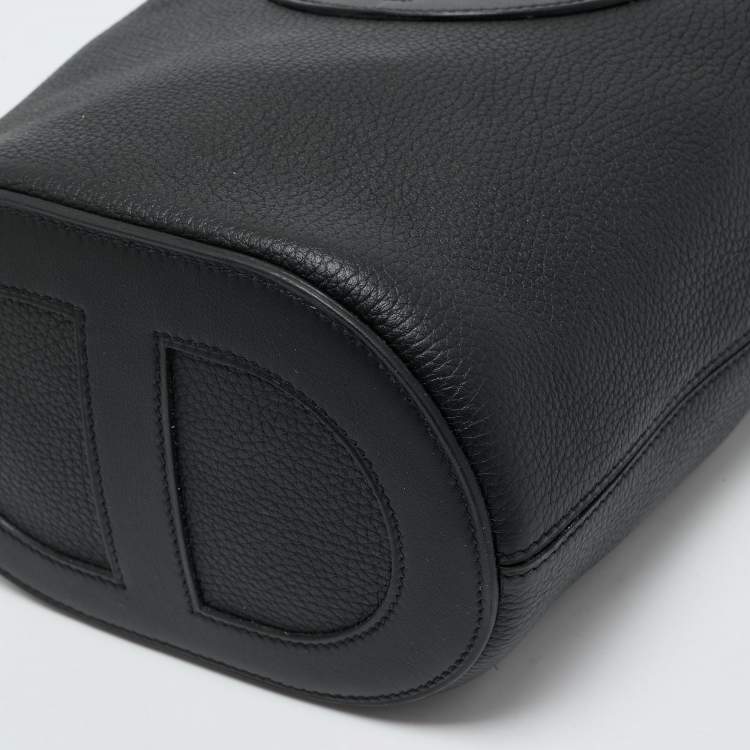 Pre Owned Hermes Noir Taurillon Clemence and Swift Leather In The Loop 18 Bag