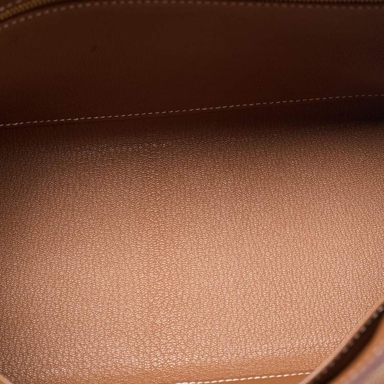 Pre Owned Hermès Gold Togo Leather Gold Finish Kelly Retourne 28 Bag