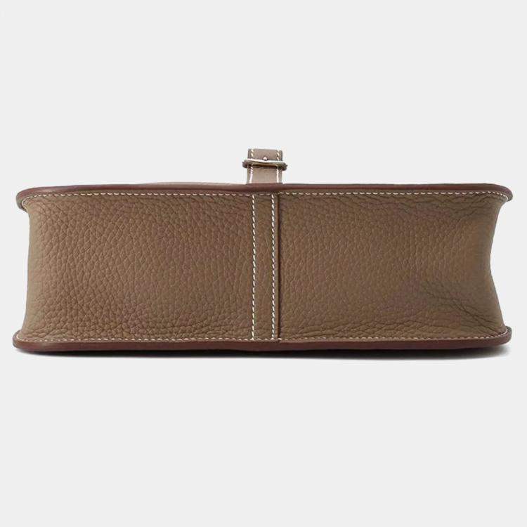 Pre Owned Hermes Etoupe Taurillon Clemence Halzan 25 Shoulder Bag