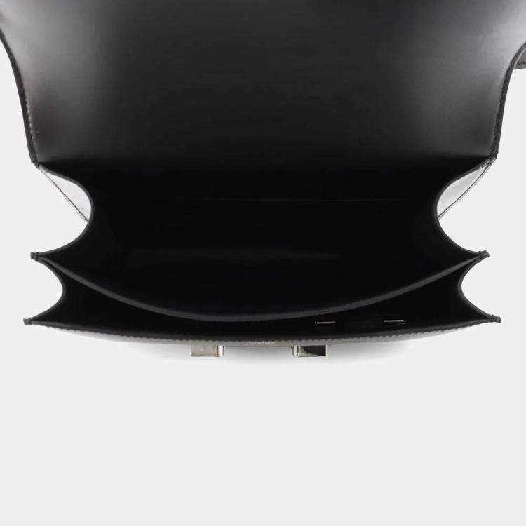 Pre Owned Hermes Constance Mini Black Box Calf Leather Crossbody Bag