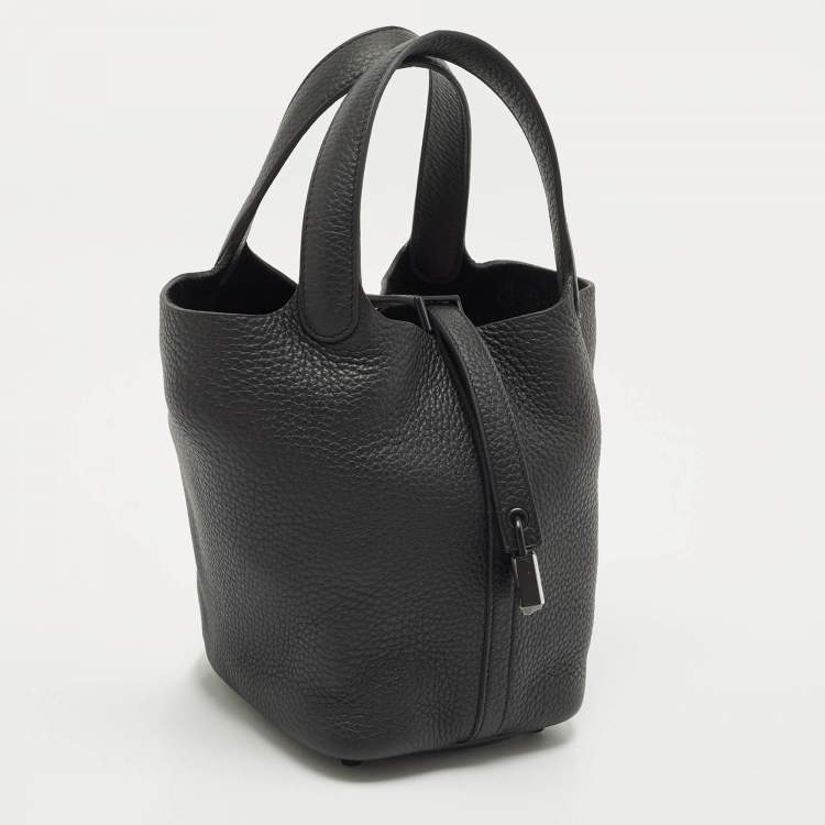 Pre Owned Hermès Noir Togo Leather Picotin Lock 18 Bag