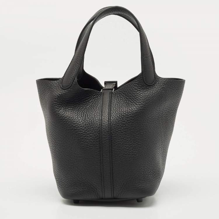 Pre Owned Hermès Noir Togo Leather Picotin Lock 18 Bag