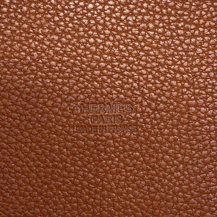 Pre Owned Hermes Picotin Lock 18 Fauve Barenia Leather Bag