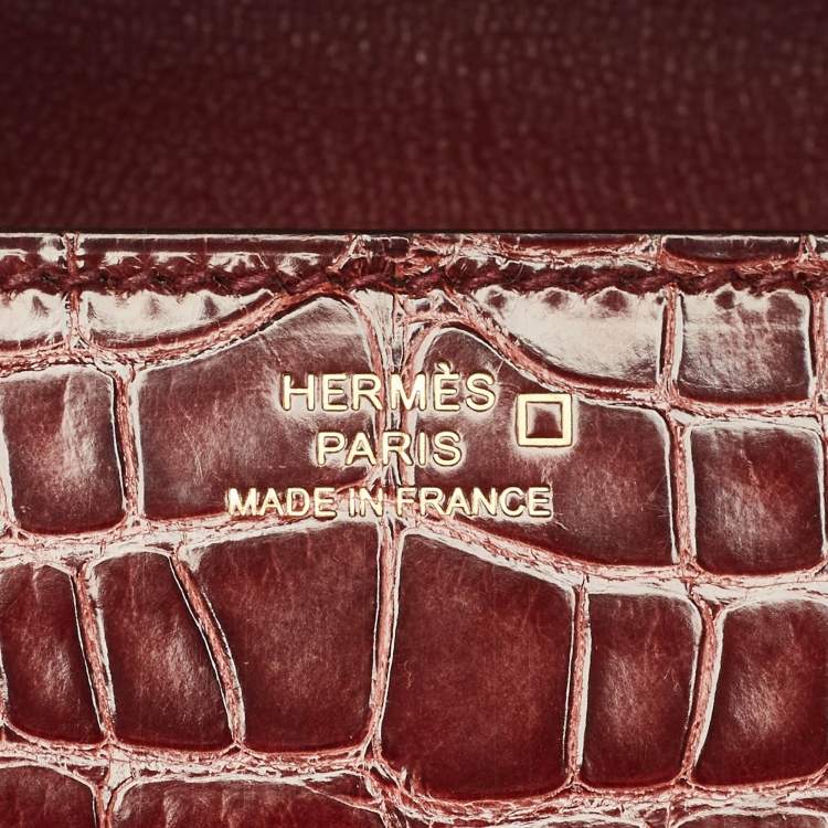 Pre Owned Hermès Bourgogne Alligator Medor Clutch