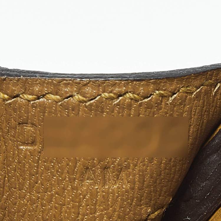 Pre Owned Hermes Poussiere Alligator Gold Finish Birkin 25 Bag