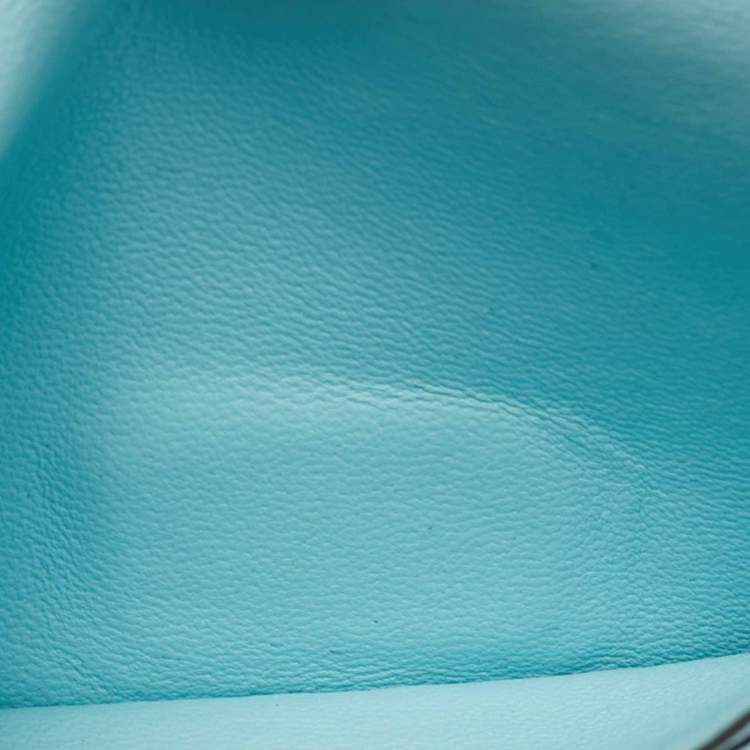 Pre Owned Hermès Bleu Zephyr Chevre Leather Bearn Card Holder
