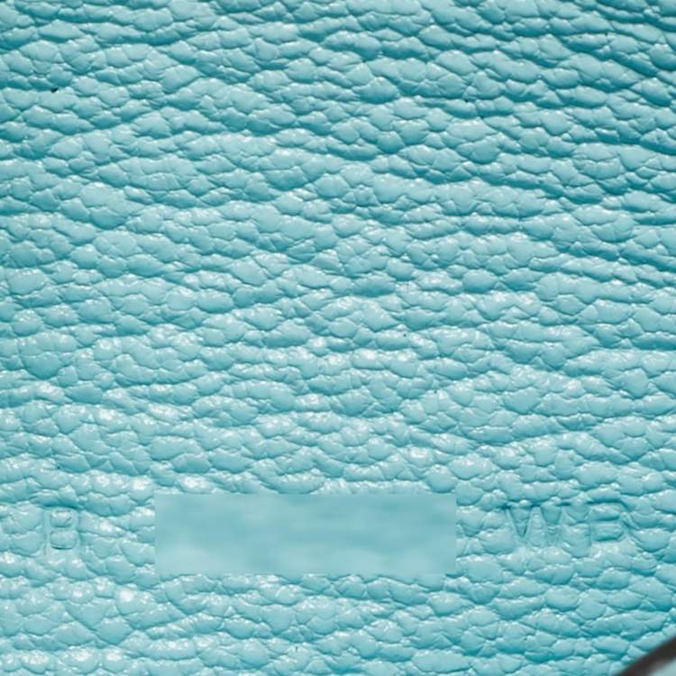 Pre Owned Hermès Bleu Zephyr Chevre Leather Bearn Card Holder