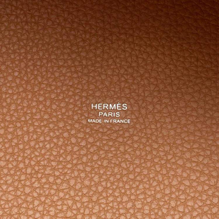 Pre Owned Hermes Picotin Lock 22 Gold Taurillon Clemence Tote Bag