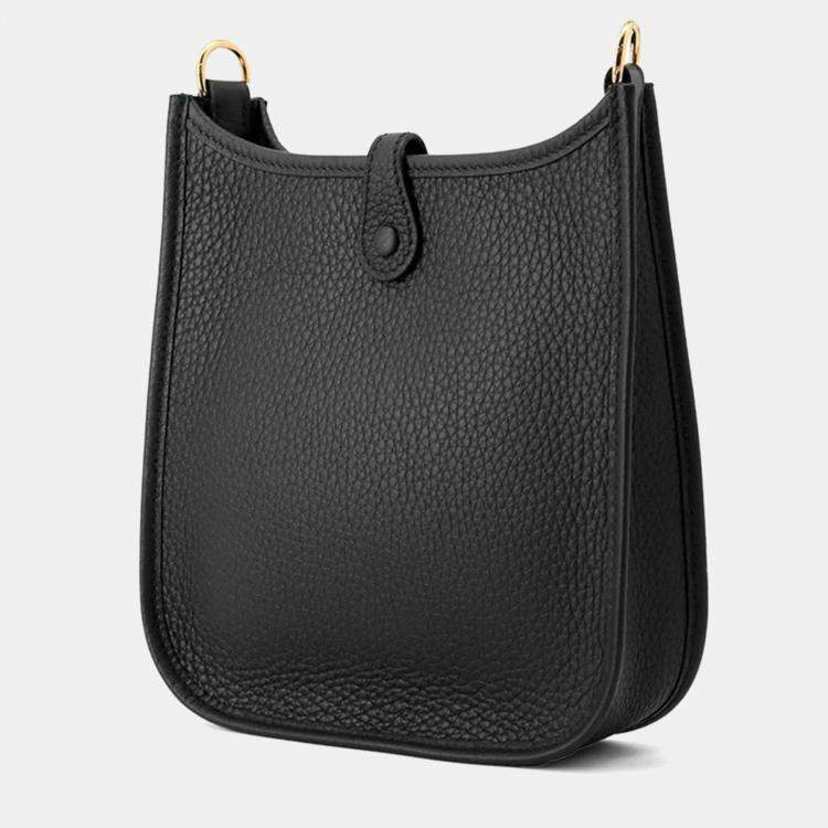 Pre Owned Hermes Evelyne Amazon TPM Black Taurillon Clemence Leather Shoulder Bag