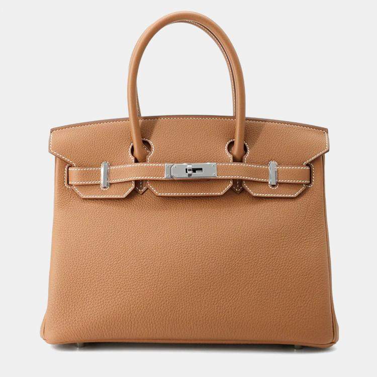 Pre Owned Hermes Birkin 30 Gold Togo Leather Tote Bag