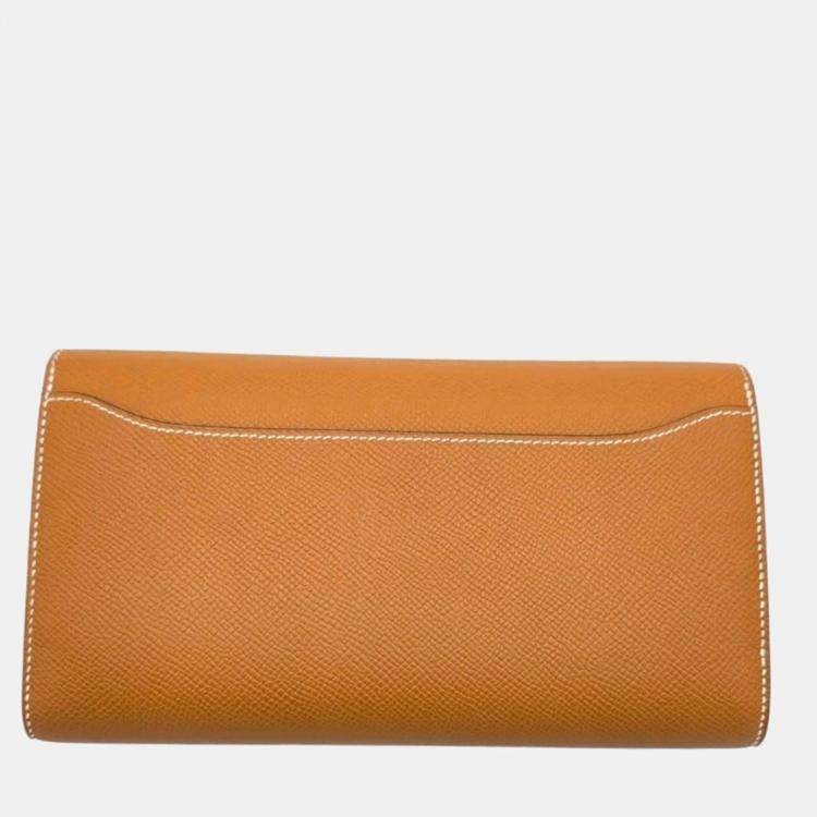 Pre Owned Hermes Constance To Go Wallet Gold Epsom Gold Hardware