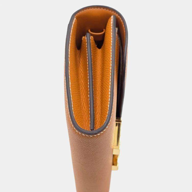 Pre Owned Hermes Constance To Go Wallet Gold Epsom Gold Hardware