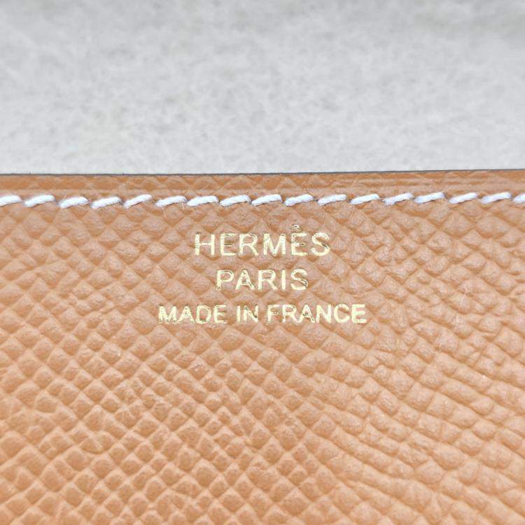 Pre Owned Hermes Constance To Go Wallet Gold Epsom Gold Hardware